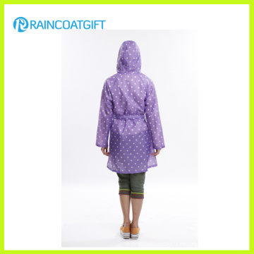 Chaqueta de la lluvia del PVC de las mujeres de la manera Rvc-032